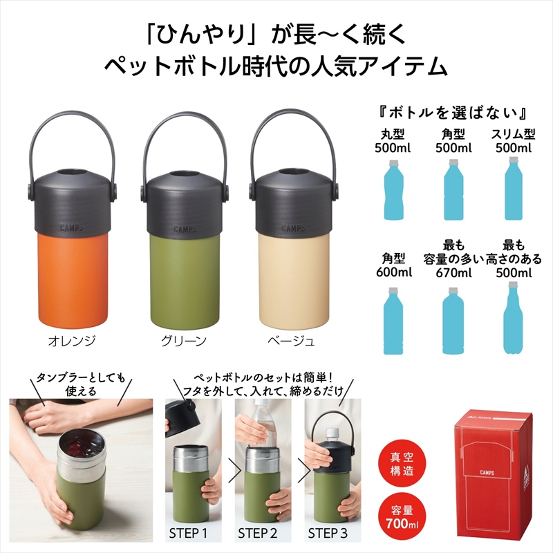 キャンプス 保冷温ペットボトルホルダー 景品 粗品 イベント 夏