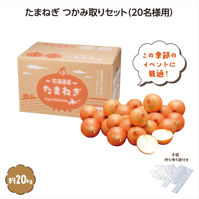 北海道タマネギつかみどり20kg（20名様）