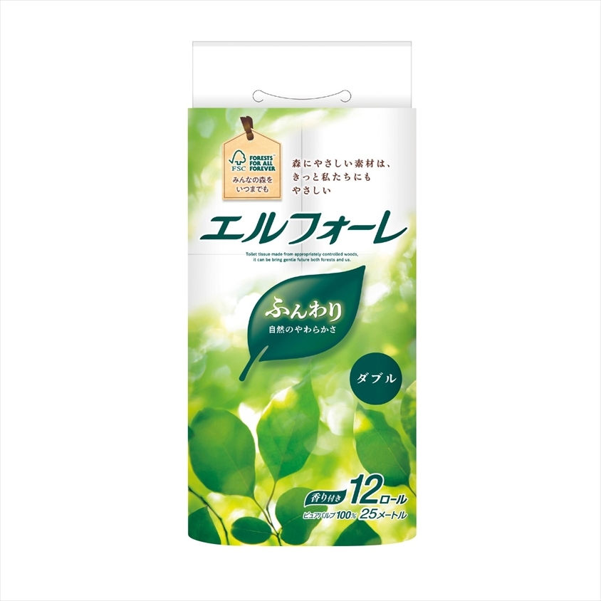 ｴﾙﾌｫｰﾚ ﾄｲﾚｯﾄﾃｨｼｭｰ12ﾛｰﾙ　ﾀﾞﾌﾞﾙ