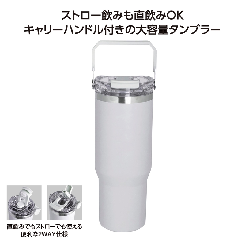 ｽﾄﾛｰ付2WAYﾀﾝﾌﾞﾗｰ900ml　ｸﾞﾚｰ