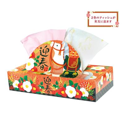 干支ＢＯＸティッシュ120Ｗ　午