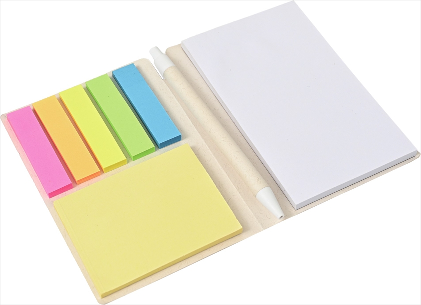 〈牛乳パック再利用〉手帳型ふせんセット（ボールペン付）