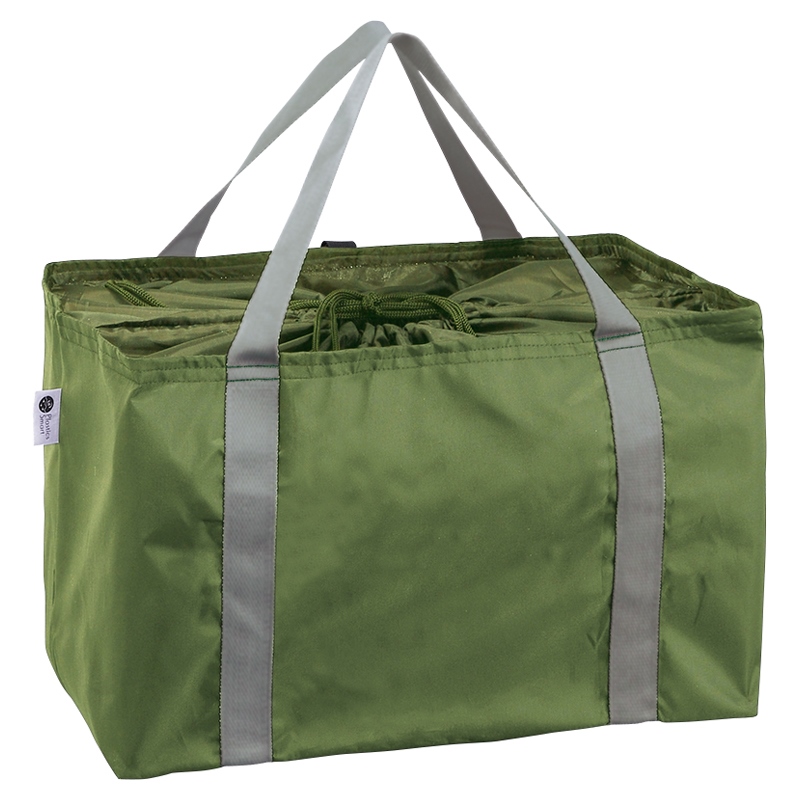 リフェロ・再生PETポータブル巾着ショッピングクーラーバッグ（カーキ）