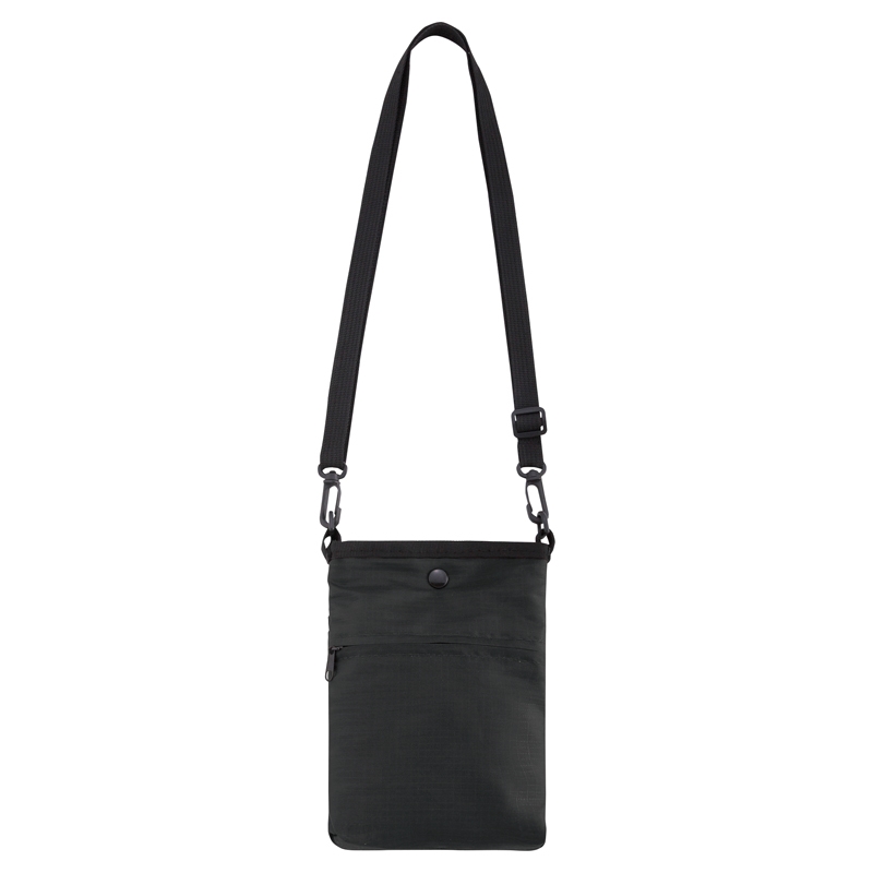 デイタフ・テントクロスポケット付きスマホショルダー（撥水加工）（ブラック）