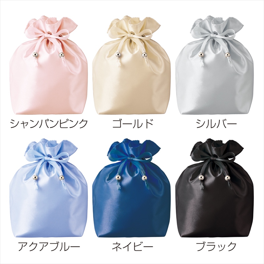 サテンキューブ巾着（シャンパンピンク）｜ノベルティ・販促品