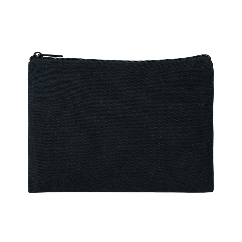 スフィア・リサイクルコットンフラットポーチ（ブラック）