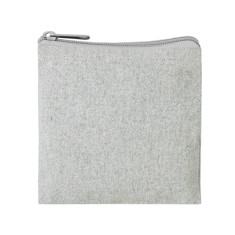 スフィア・リサイクルコットンスクエアフラットポーチ（グレー）