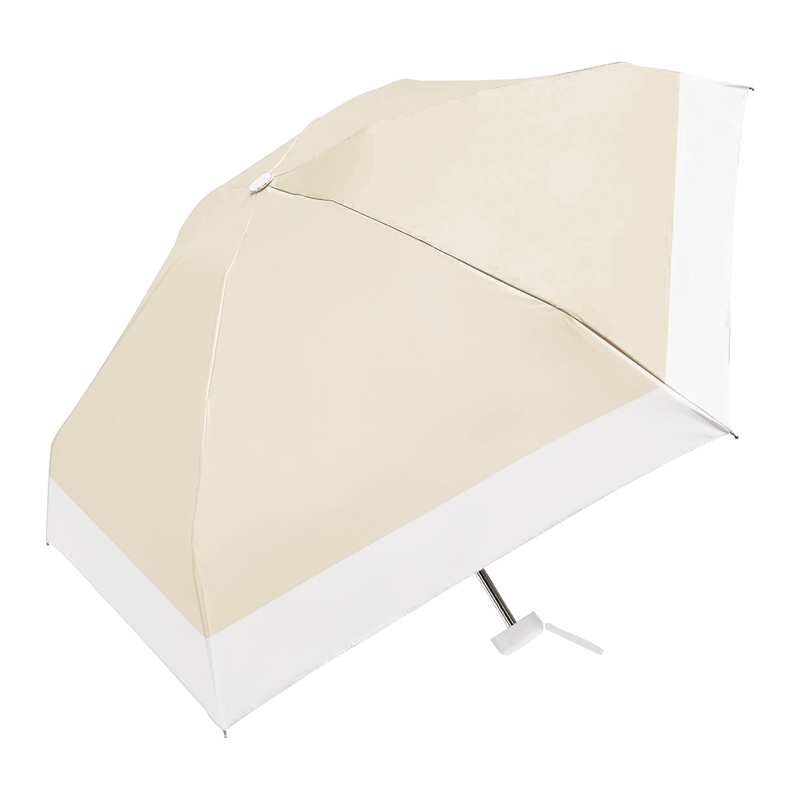 UVコンパクトバイカラー晴雨兼用折りたたみ傘（ミルクティー）