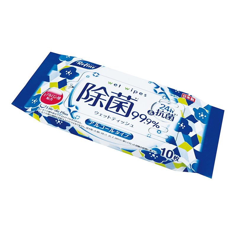 リファイン除菌ポケットウェットティッシュ10枚入■アルコールタイプ