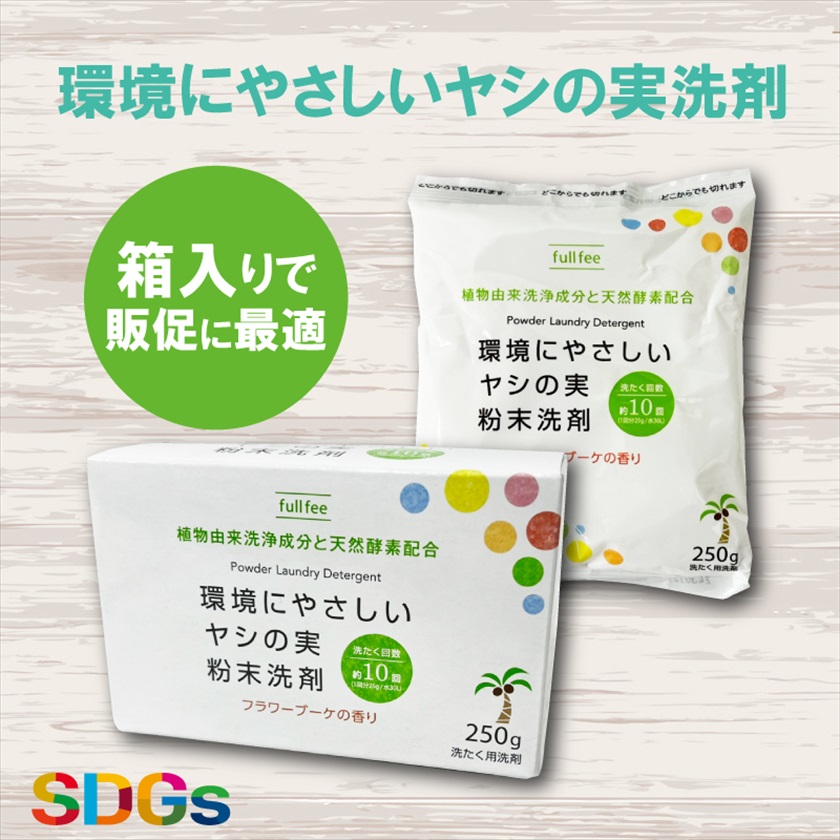 粉末 環境にやさしいヤシの実　洗たく洗剤（内容量：250g）［化粧箱入り］