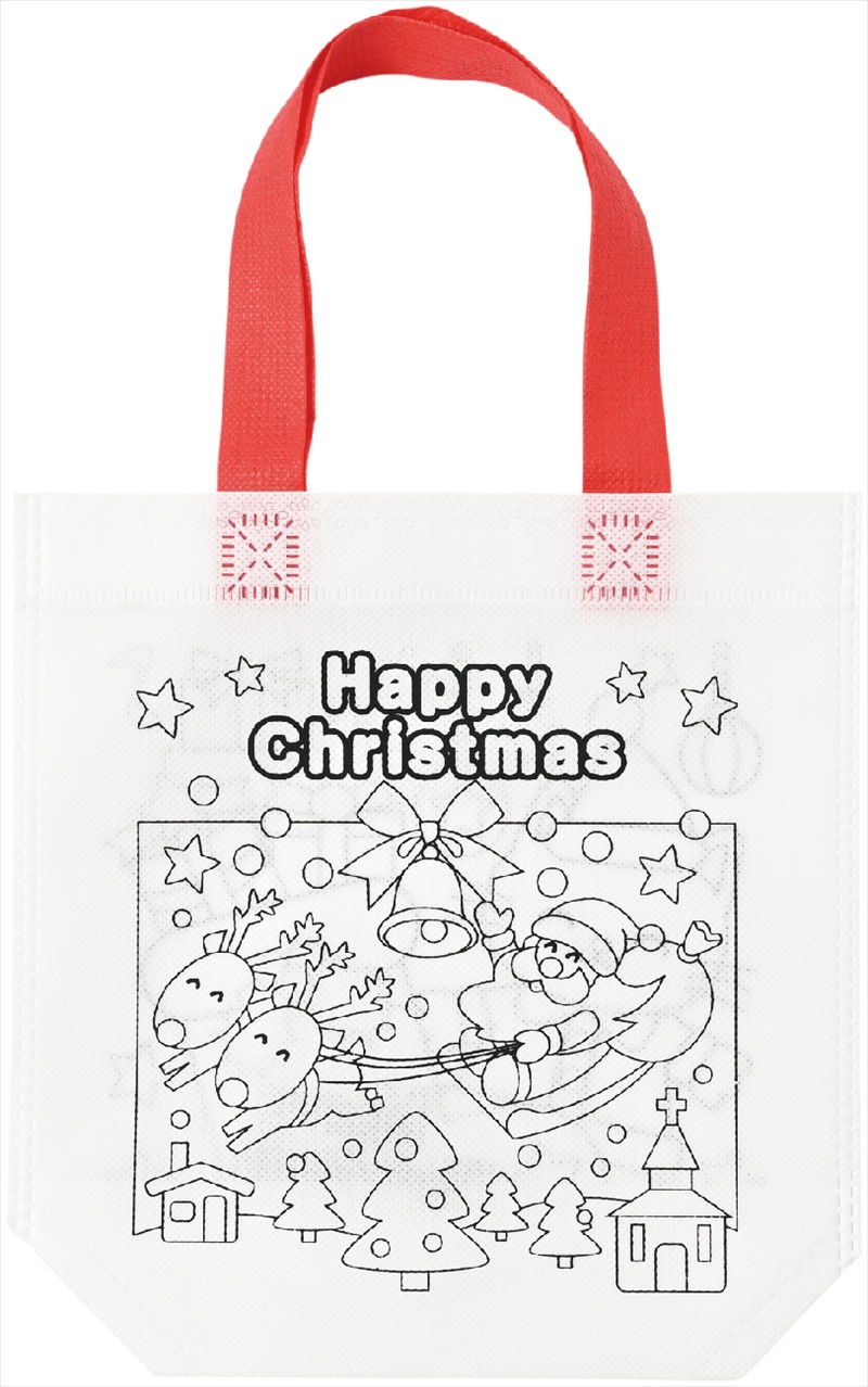 クリスマスぬりえトートバッグ