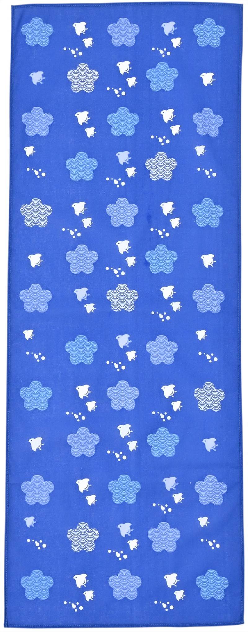 「ありがとうございます」和柄分様手ぬぐい（青海波浜千鳥）