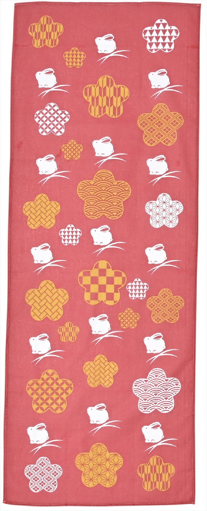 和柄文様　着物手ぬぐい（梅小紋うさぎ）