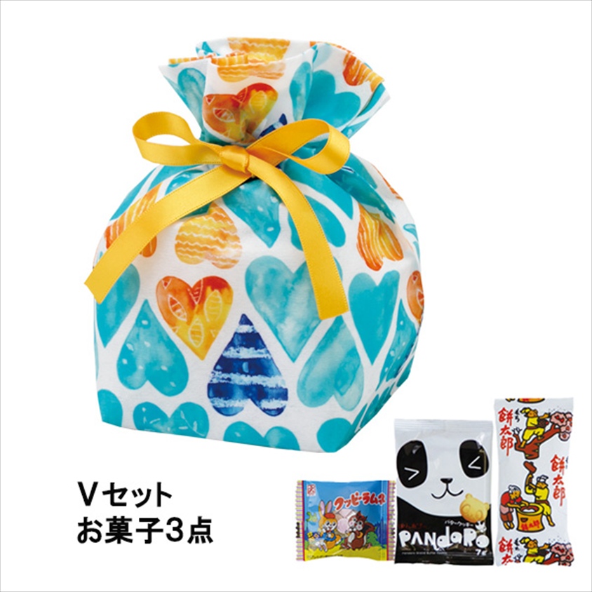 巾着　特小　水色ハート柄ＦＰ（2025春）