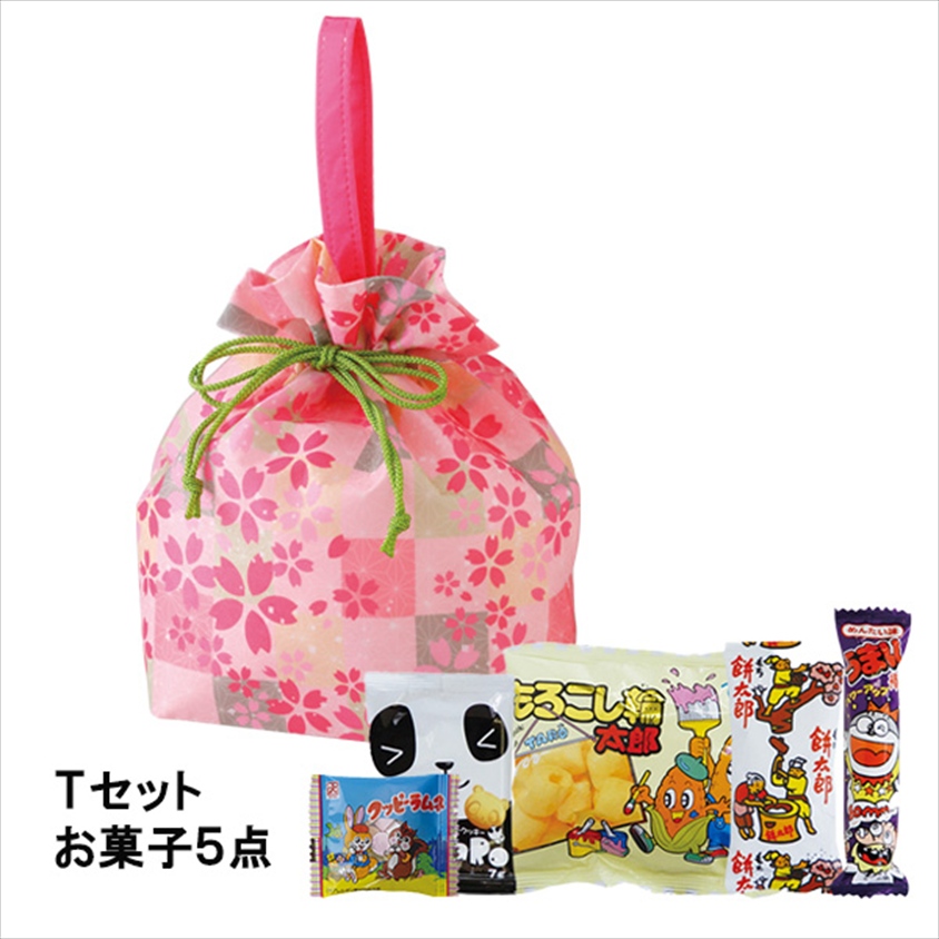 手提げ巾着　カラフル市松ばら桜柄ＦＰ　（2025春）