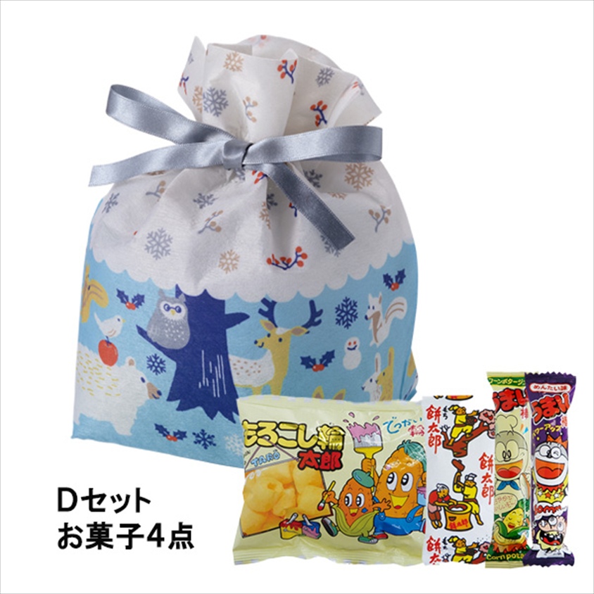 巾着　リボン　小　森のどうぶつ冬柄ＦＰ（2025春）