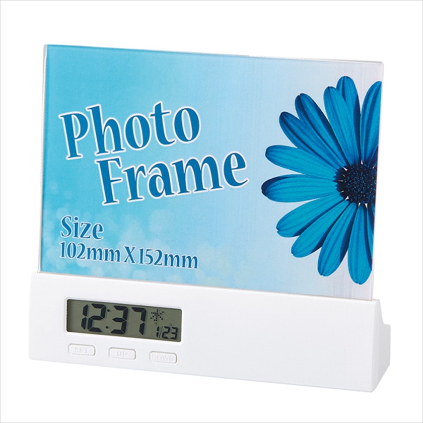 デジタル電波クロックフォトスタンド メニモ