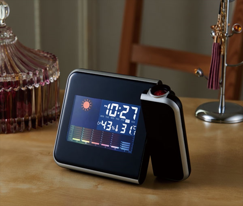 プロジェクター機能付ウェザークロック