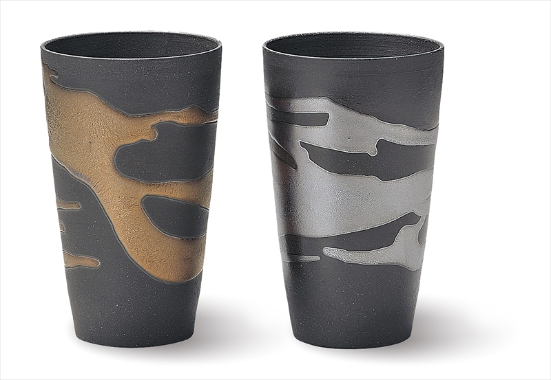 金銀流し 泡立ちカップペア（木箱入）