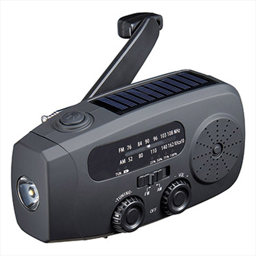 ラジオ付き手回し充電ライト｜ノベルティ・販促品・記念品・名入れ