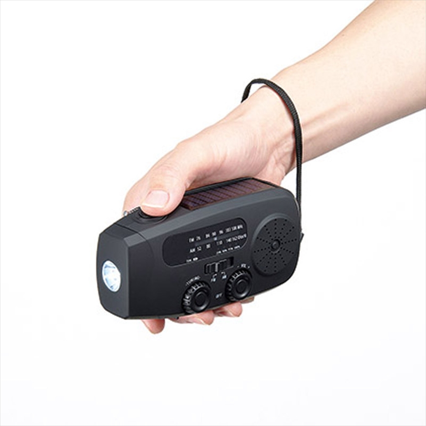 ラジオ付き手回し充電ライト｜ノベルティ・販促品・記念品・名入れ