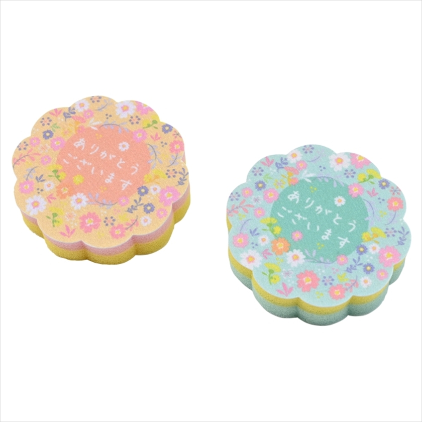 「ありがとうございます」ダイカットキッチンスポンジ（１コ入）