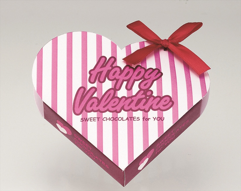バレンタインハート（チョコレートボール５包入・シール付）