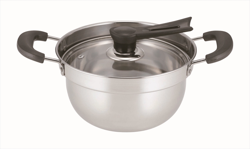 ◇ RTN-06 リターナ IH対応 吹きこぼれにくい両手鍋 18cm ガラス蓋