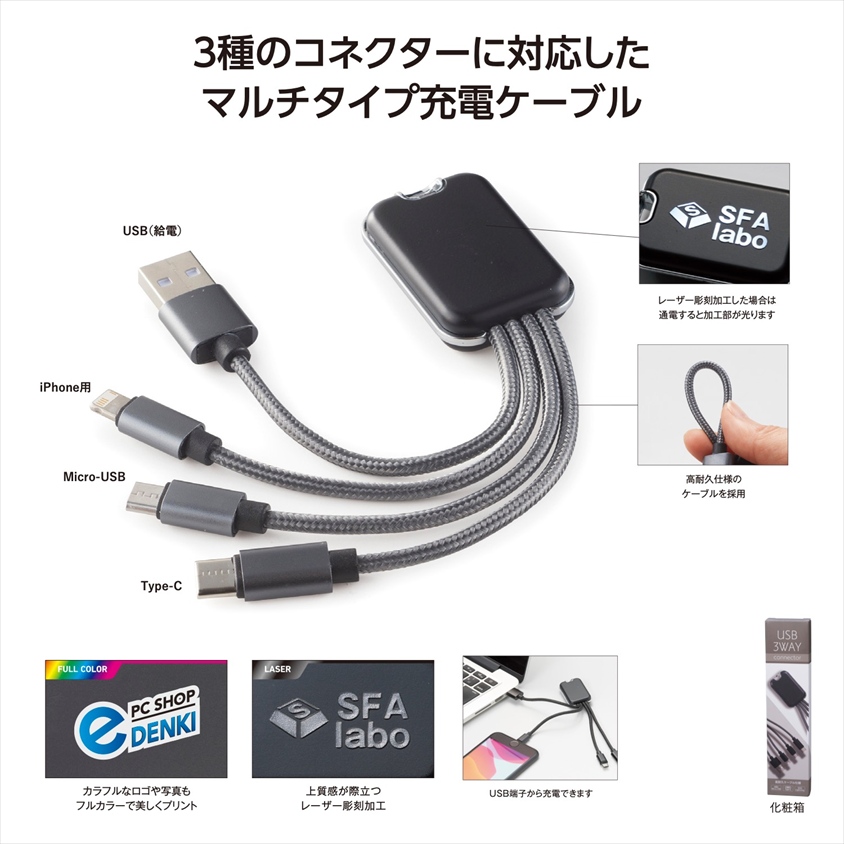 USB　3WAYコネクター