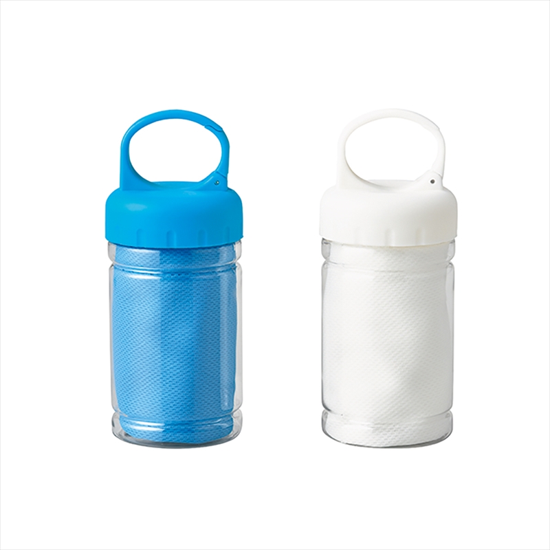 ボトル入ICEタオル（RPET）※ホワイトのみ在庫限り