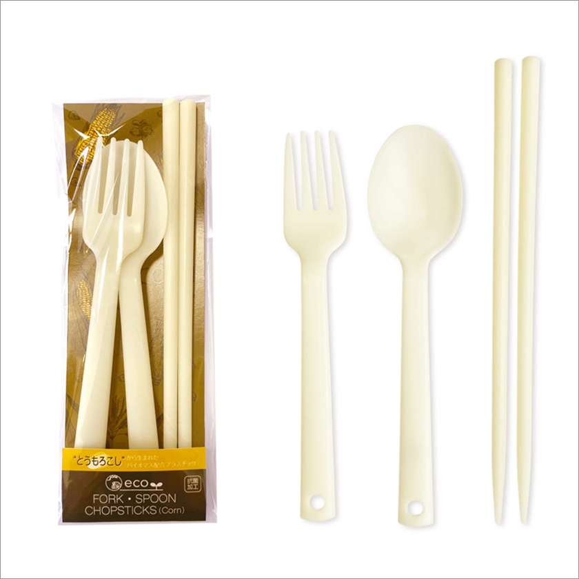 エコ　フォーク・スプーン＆箸（とうもろこし）