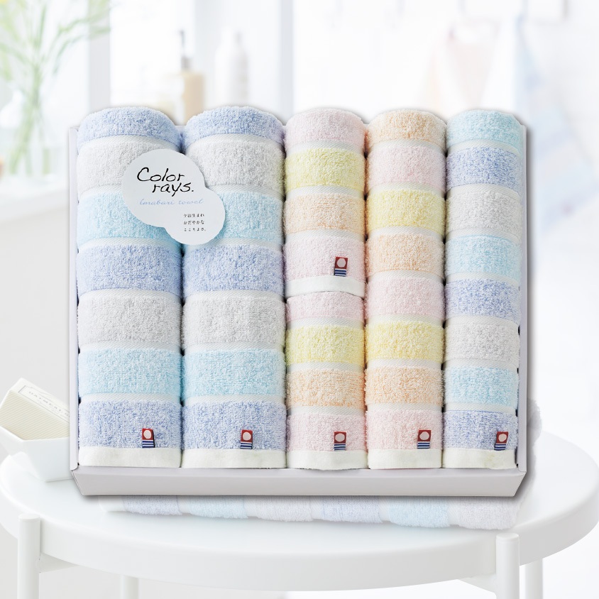 今治　カラーレイズ　タオルセット｜バスタオル×2枚
フェイスタオル×2枚
ウォッシュタオル×2枚