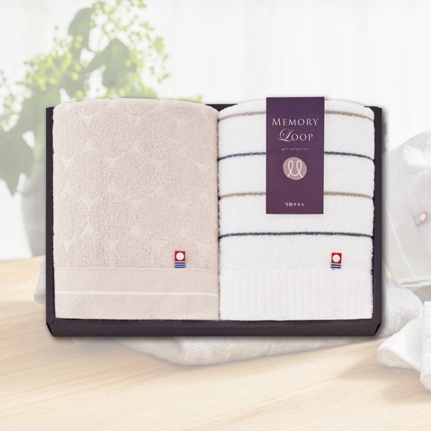 今治　メモリーループ　フェイスタオル2P｜フェイスタオル×2枚
