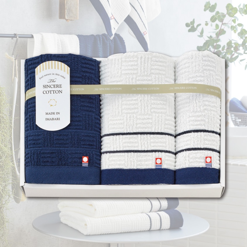 今治　シンシアコットン　タオルセット｜フェイスタオル×2枚
ウォッシュタオル×1枚