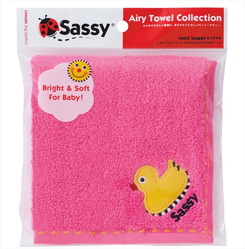 sassy　タオルハンカチ1P（ピンク）｜タオルハンカチ×1枚
