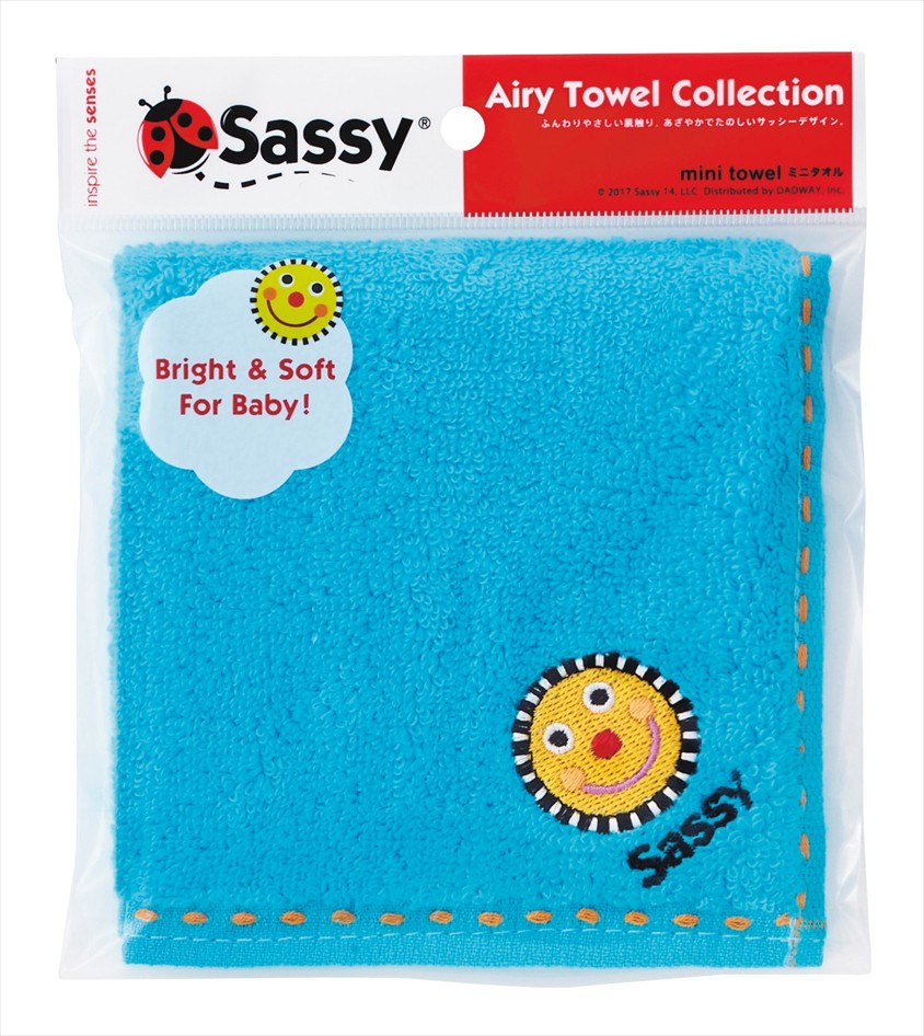 sassy　タオルハンカチ1P（ブルー）｜タオルハンカチ×1枚