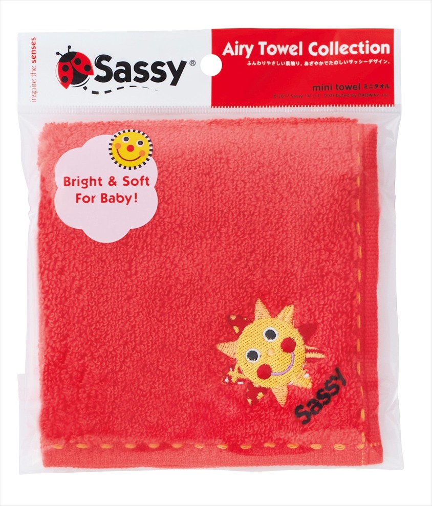 sassy　タオルハンカチ1P（レッド）｜タオルハンカチ×1枚
