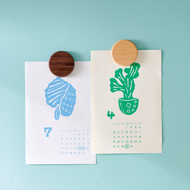 ウッド丸型マグネット