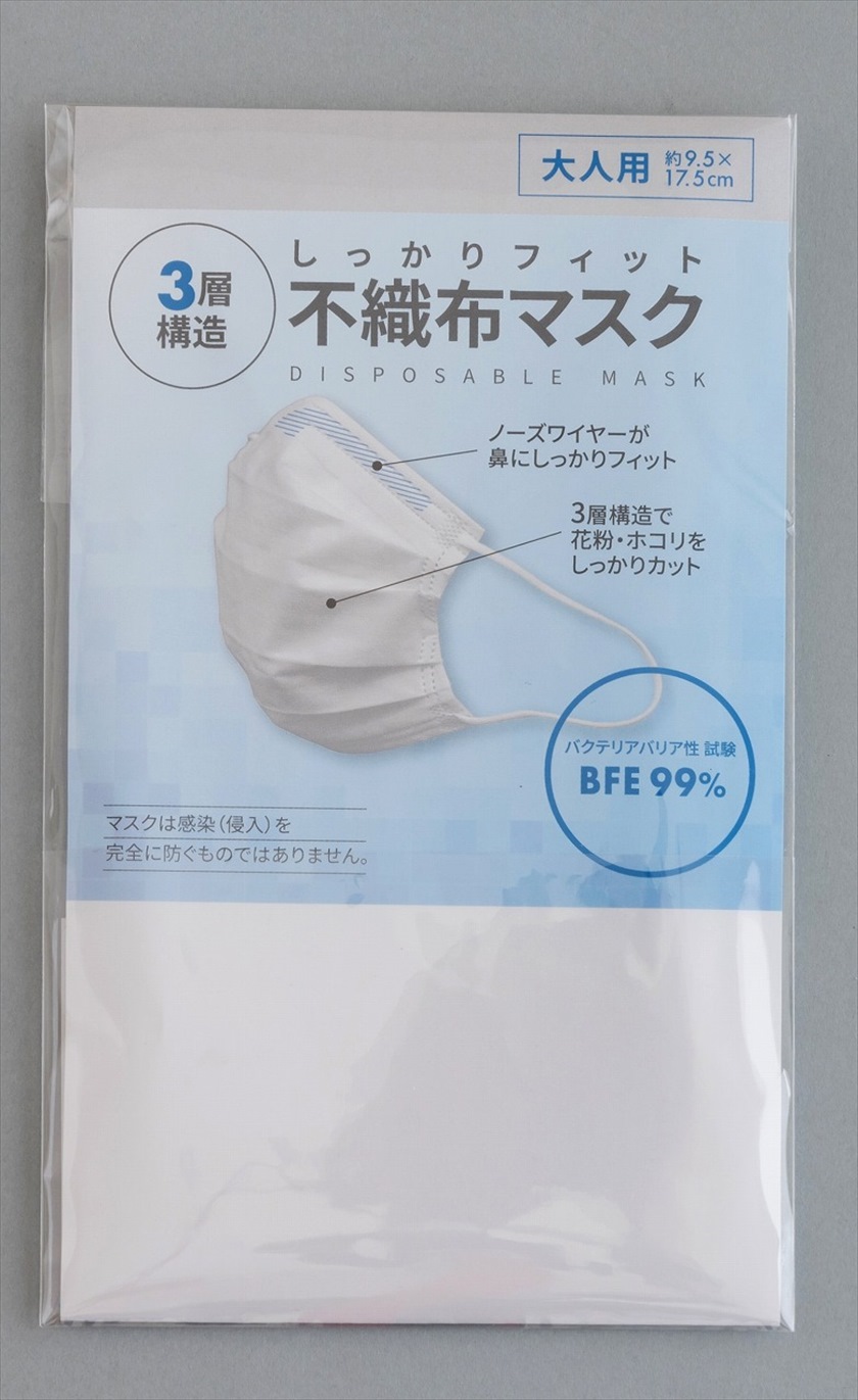 三層構造不織布マスク2P