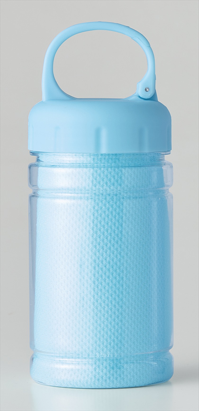 パステルカラー涼感タオル（カラビナボトル入）