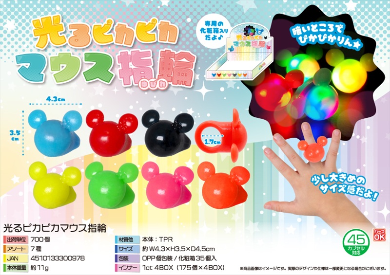 光るピカピカマウス指輪