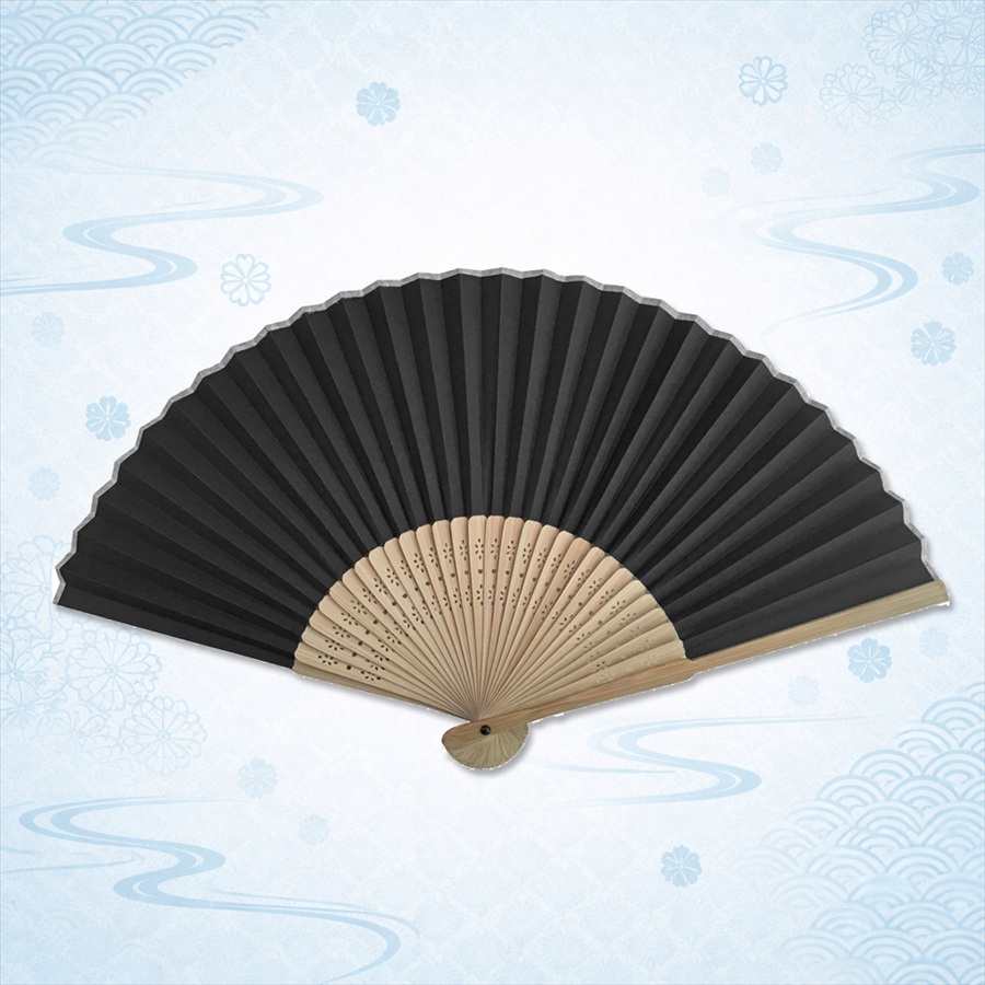 すす竹扇子　黒