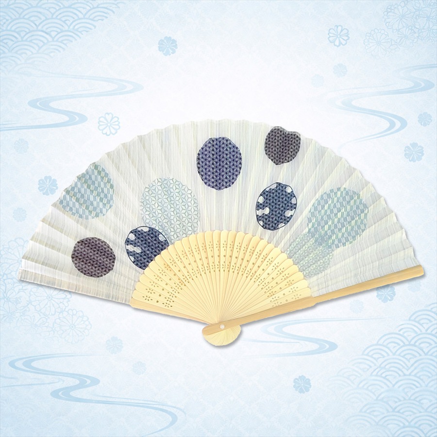 白竹扇子　てまり